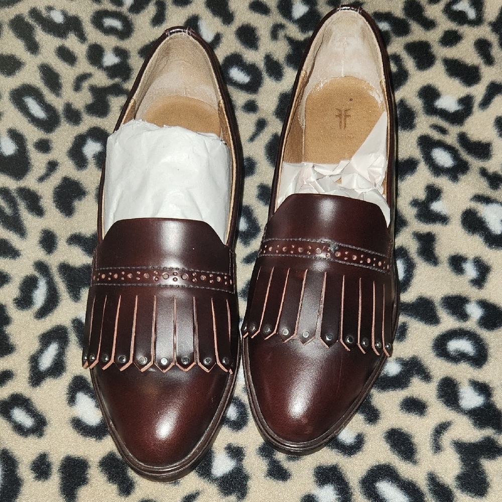 Frye Emory Kiltie Fringe Loafer Dark Brown 8M